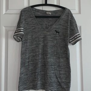 grey v-neck T-shirt from Pink
